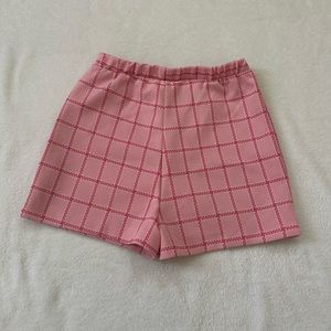 1960s Vintage Pink Plaid Shorts